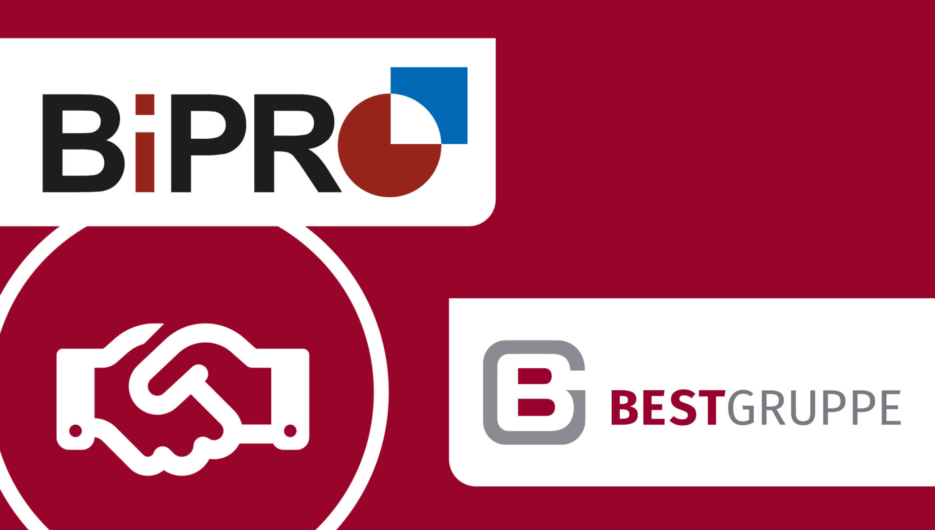 Gezeigt werden das Logo des Branchenverbands für Prozessoptimierung, kurz BiPRO, und das Logo der BEST GRUPPE als Zeichen dafür, dass diese zusammen arbeiten.