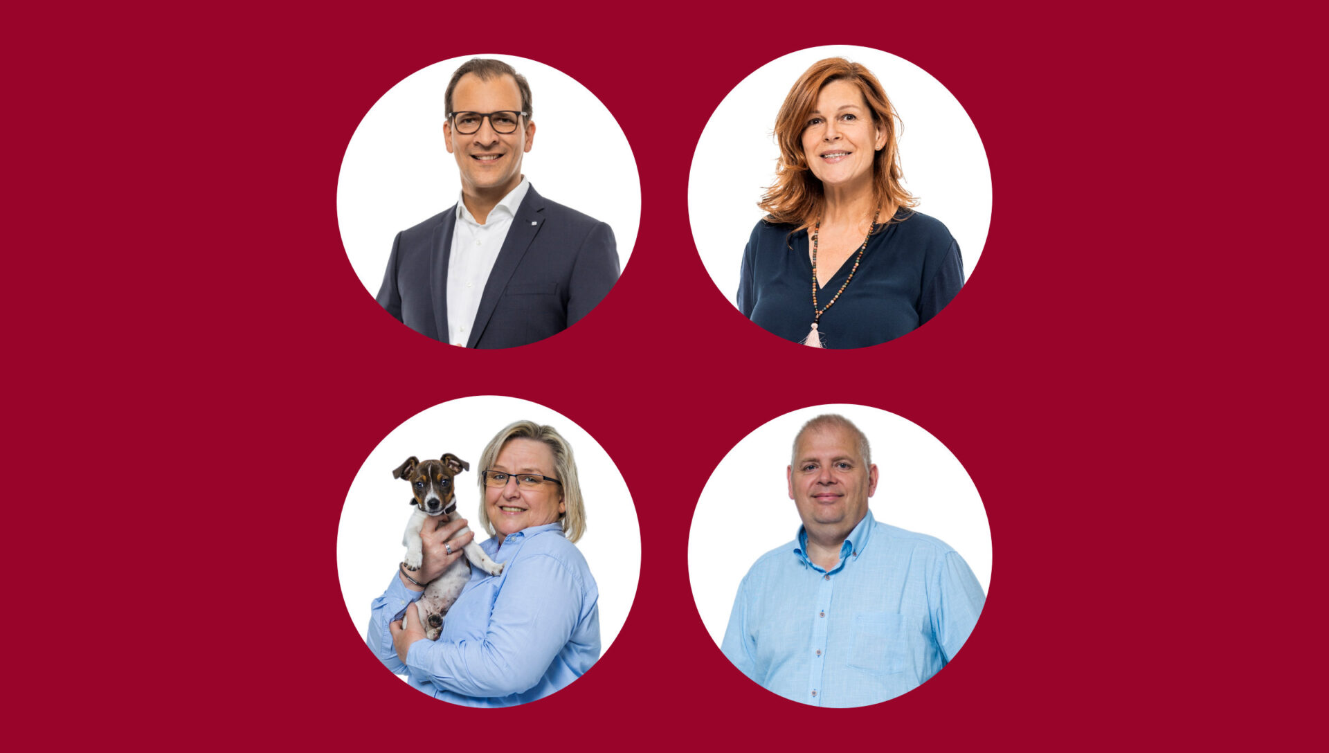 Vier Kolleginnen und Kollegen der BEST GRUPPE sind abgebildet. Sie suchen ein neues Teammitglied.