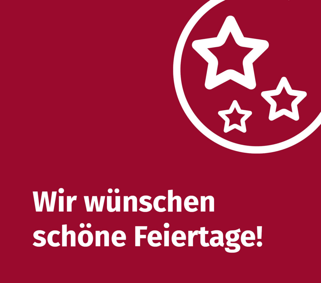 Wir wünschen schöne Feiertage! Sternchen Icons