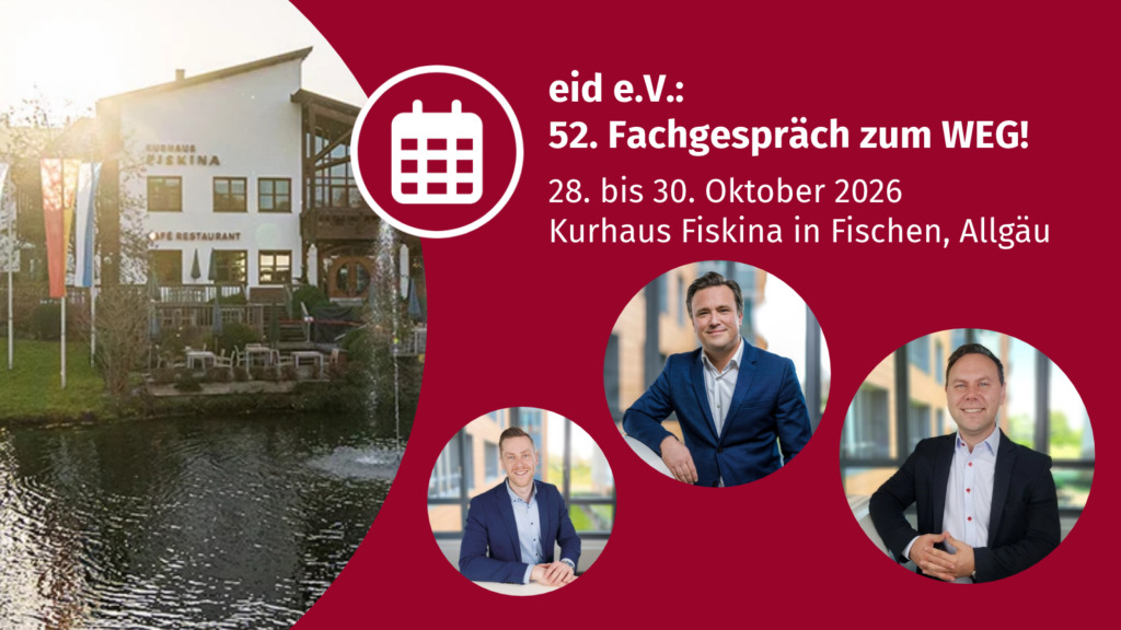 Foto vom Kurhaus Fiskina in Fischen und drei Kollegen, die zur Veranstaltung des eid fahren.
